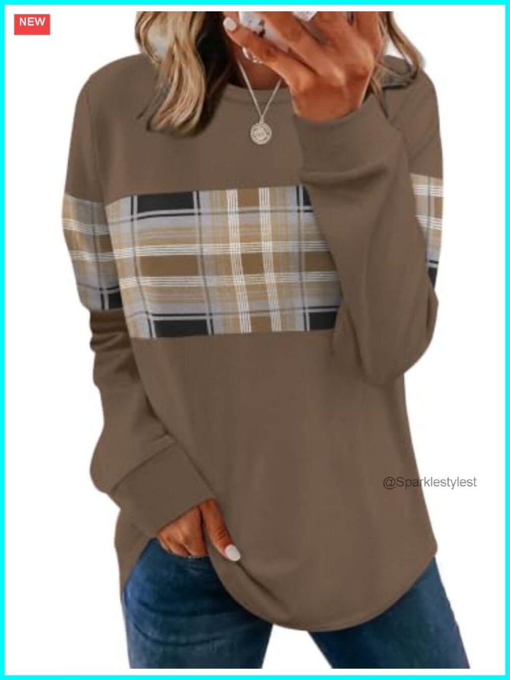 Womens Long Sleeve Tunic Sweatshirt Curved Hem Loose Fit Casual Fall Top